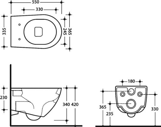 Подвесной унитаз Kerasan Aquatech 371501 схема 12