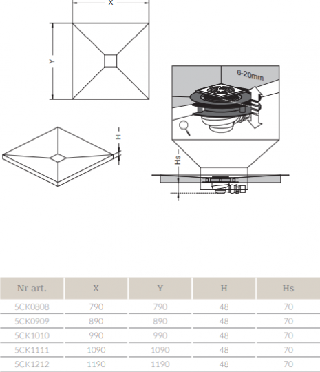 Душевой трап с решёткой Radaway RadaDrain 5CK0808/5K01 79х79 см, хром ФОТО