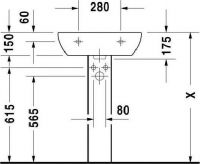 Пьедестал для раковины Duravit D-Code 08632700002 схема 4