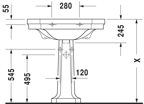 Пьедестал для раковины Duravit 1930 Series 0857900000 ФОТО