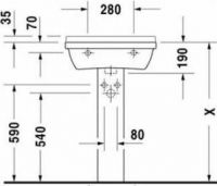 Пьедестал для раковины Duravit Starck 3 0865160000 схема 2