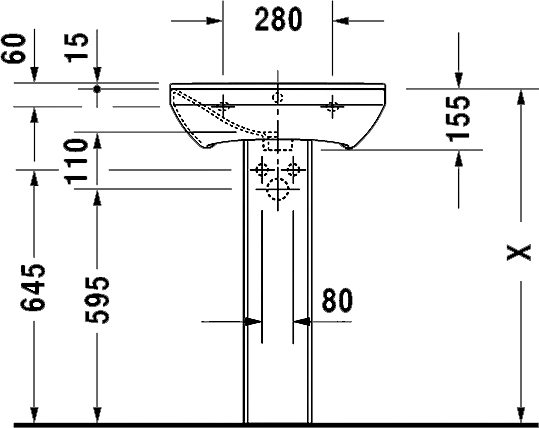 Пьедестал для раковины Duravit P3 Comforts 0858360000 ФОТО