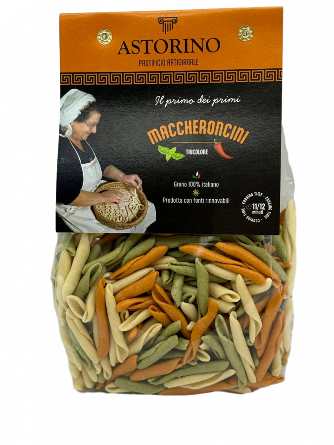 Паста Маккерончини триколор 500 г, Maccheroncini tricolore Astorino 500 gr