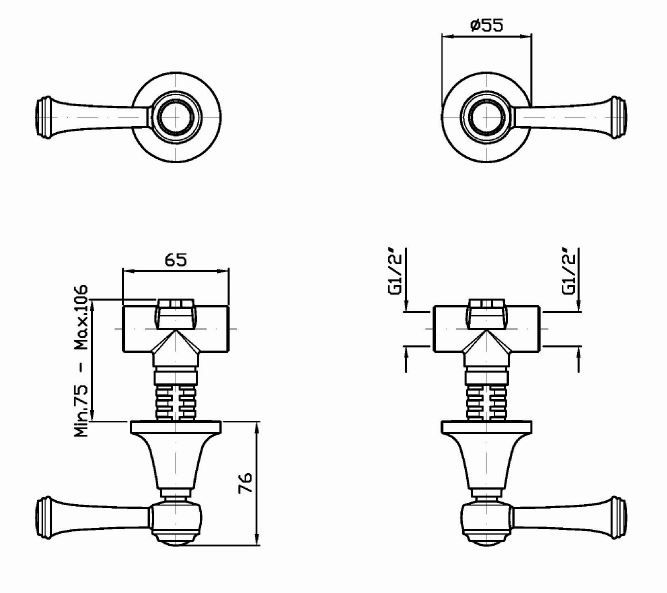 Смеситель Zucchetti Agor Classic для душа ZAM738 схема 1