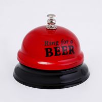 Звонок настольный "Ring for a beer", 7.5 х 7.5 х 6 см, красный