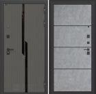 Входная дверь Лабиринт CARBON 25 Бетон светлый (черная вставка)