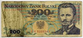 Польша 200 злотых 1988