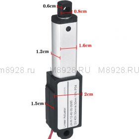 Миниатюрный линейный привод, актуатор LA-M 12 50мм, 30N, 12в