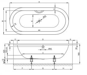 Овальная встраиваемая ванна Bette Starlet Oval 2740 185х85 ФОТО