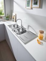 Мойка Grohe K400 из нержавеющей стали с корзинчатым вентилем схема 3