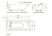 Чугунная ванна Byon B13 170x70 V0000220 схема 2