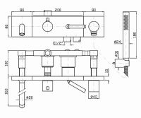 Смеситель Zucchetti Pan для ванны и душа ZP8044 схема 1