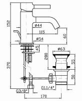 Смеситель Zucchetti Pan для раковины ZP6211 схема 1