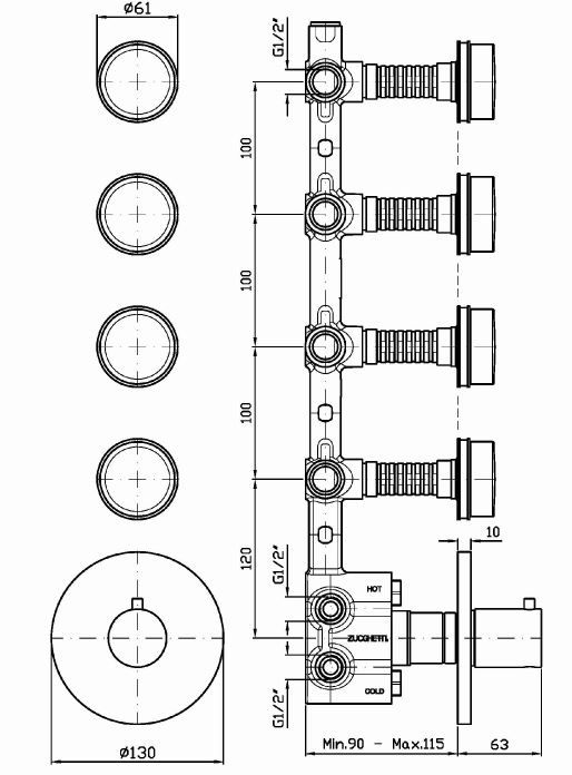 Смеситель Zucchetti Savoir для душа ZSV662-ZSA662 ФОТО