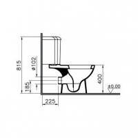 Унитаз-компакт напольный угловой 9754B003-7200 VITRA Arkitekt схема 6