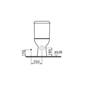 Унитаз-компакт напольный угловой 9754B003-7200 VITRA Arkitekt схема 7