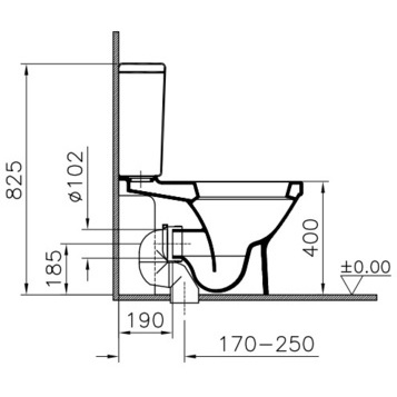 Унитаз-компакт напольный 9736B003-1162 VITRA S50 схема 8