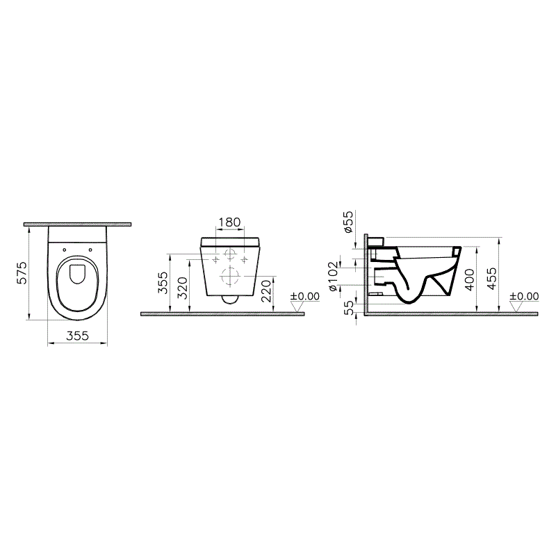 Подвесной унитаз 5173B003-1086 VITRA Nest схема 4