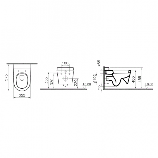 Подвесной унитаз 5173B003-1086 VITRA Nest схема 4