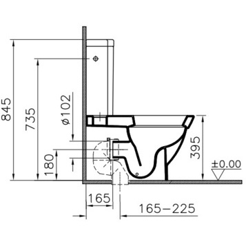 Унитаз-компакт напольный 9730B003-0227 VITRA Form 500 схема 6