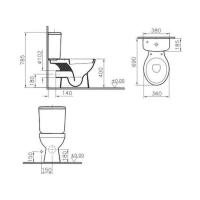 Унитаз-компакт напольный 9705B003-7200 VITRA Normus схема 3