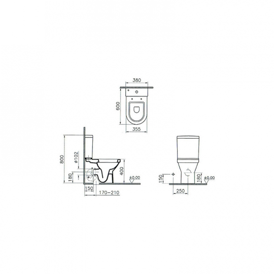 Унитаз-компакт напольный 9767B003-7201 VITRA S50 схема 6