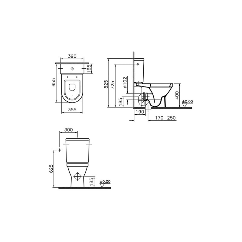 Унитаз-компакт напольный 9736B003-7201 VITRA S50 схема 6