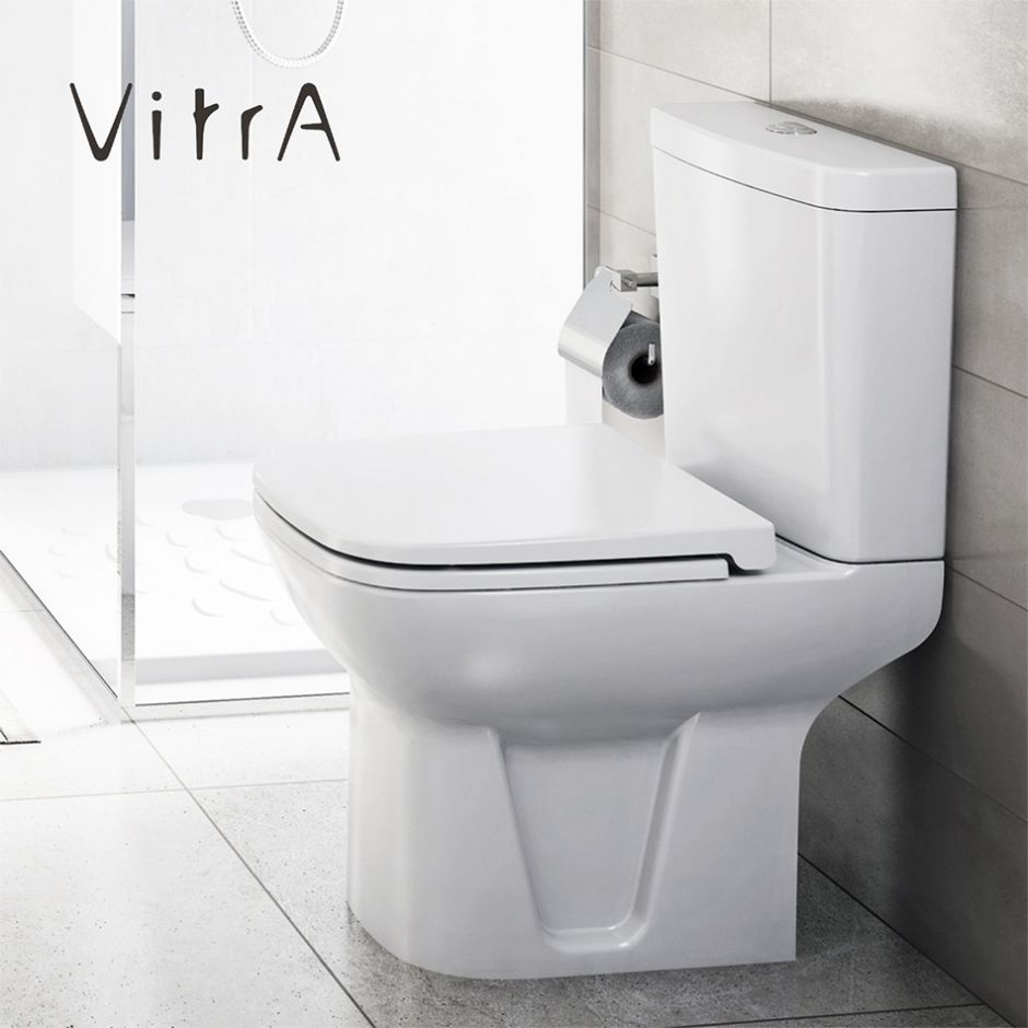 Унитаз напольный компакт VITRA S20 9819B003-7202 с керамическим бачком и сиденьем ФОТО