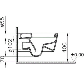 Унитаз подвесной 5676B003-0075 VITRA Metropole схема 7