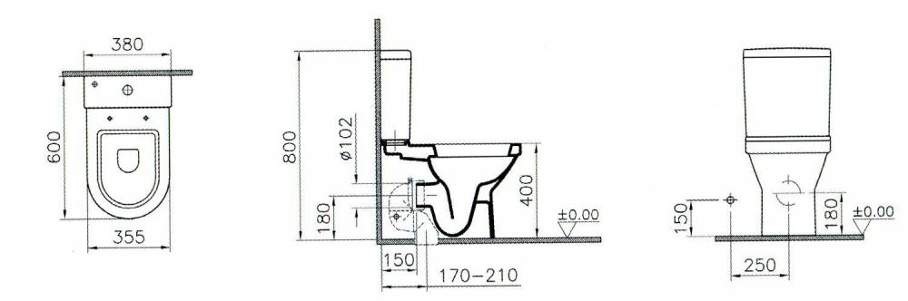 Унитаз-компакт напольный 9798B003-1165 VITRA S50 схема 3