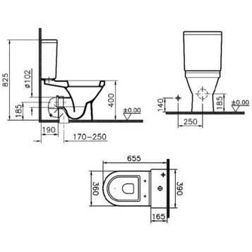 Унитаз-компакт напольный 9739B003-1165 VITRA S50 схема 4