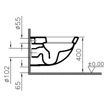 Унитаз подвесной 4305B003-0075 VITRA Form 500 схема 5