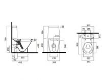 Унитаз компакт 9730B003-7204 Vitra Tres схема 2