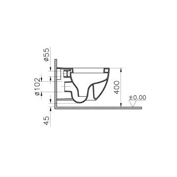 Унитаз подвесной 4392B003-6047 VITRA Shift схема 9