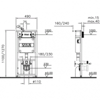 Комплект инсталляция и унитаз 9773B003-7201 VITRA схема 2