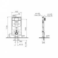 Комплект инсталляция и унитаз 9003B003-7200 VITRA схема 2