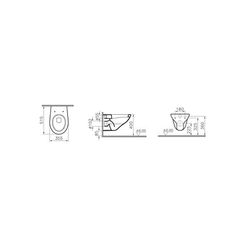 Комплект инсталляция и унитаз 9005B003-7210 VITRA схема 2