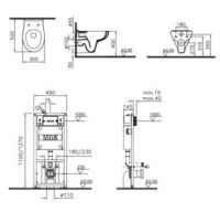 Комплект инсталляция и унитаз 9004B003-7206 VITRA схема 2