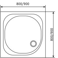 Душевой поддон из стеклопластика RGW SMC-W 80x80 57350188-01 схема 3