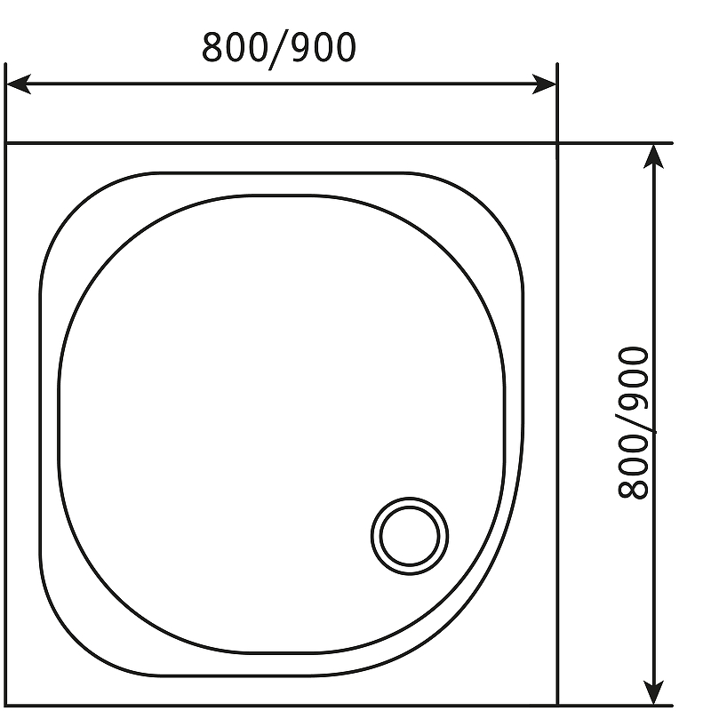 Душевой поддон из стеклопластика RGW SMC-W 80x80 57350188-01 схема 3