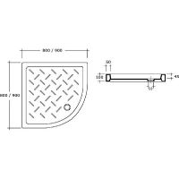 Керамический душевой поддон RGW CER CR/R-099 90x90 19170499-01 схема 3