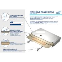 Акриловый поддон для душа RGW Acrylic STYLE-TR 90x90 16180599-11 схема 4