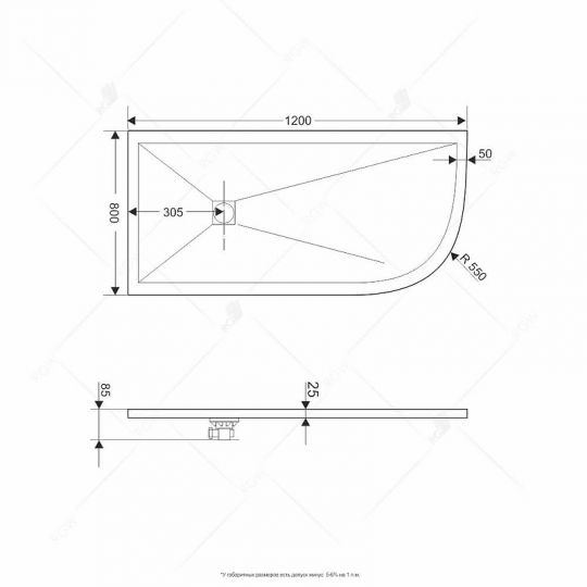 Душевой поддон из искусственного камня RGW Stone Tray ST/AL-W 120x80 16154128-01L ФОТО