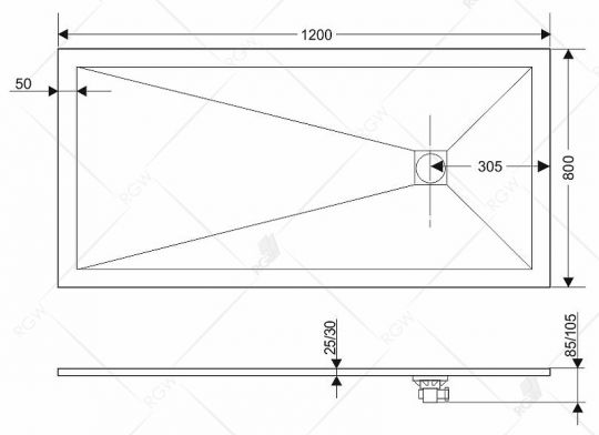 Душевой поддон из искусственного камня RGW Stone Tray ST 120x80 16152812 схема 8