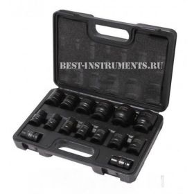 4159-5MPB Набор головок ударных 1/2", 6гр., Forsage, 15 предметов в кейсе