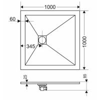 Душевой поддон из искусственного камня RGW Stone Tray ST 100x100 16152010 схема 6