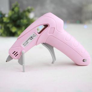 Перезаряжаемый аккумуляторный клеевой пистолет розовый