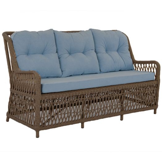 Диван RIVIERA 3-местный с комплектом подушек (Экоротанг эрба твист коричневый)