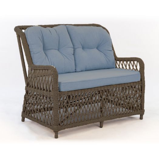 Диван RIVIERA 2-местный с комплектом подушек (Экоротанг эрба твист коричневый)