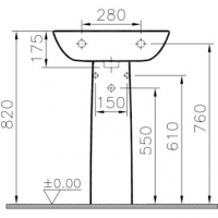 Раковина шириной 55 см VITRA S20 5502B003-0001 схема 10